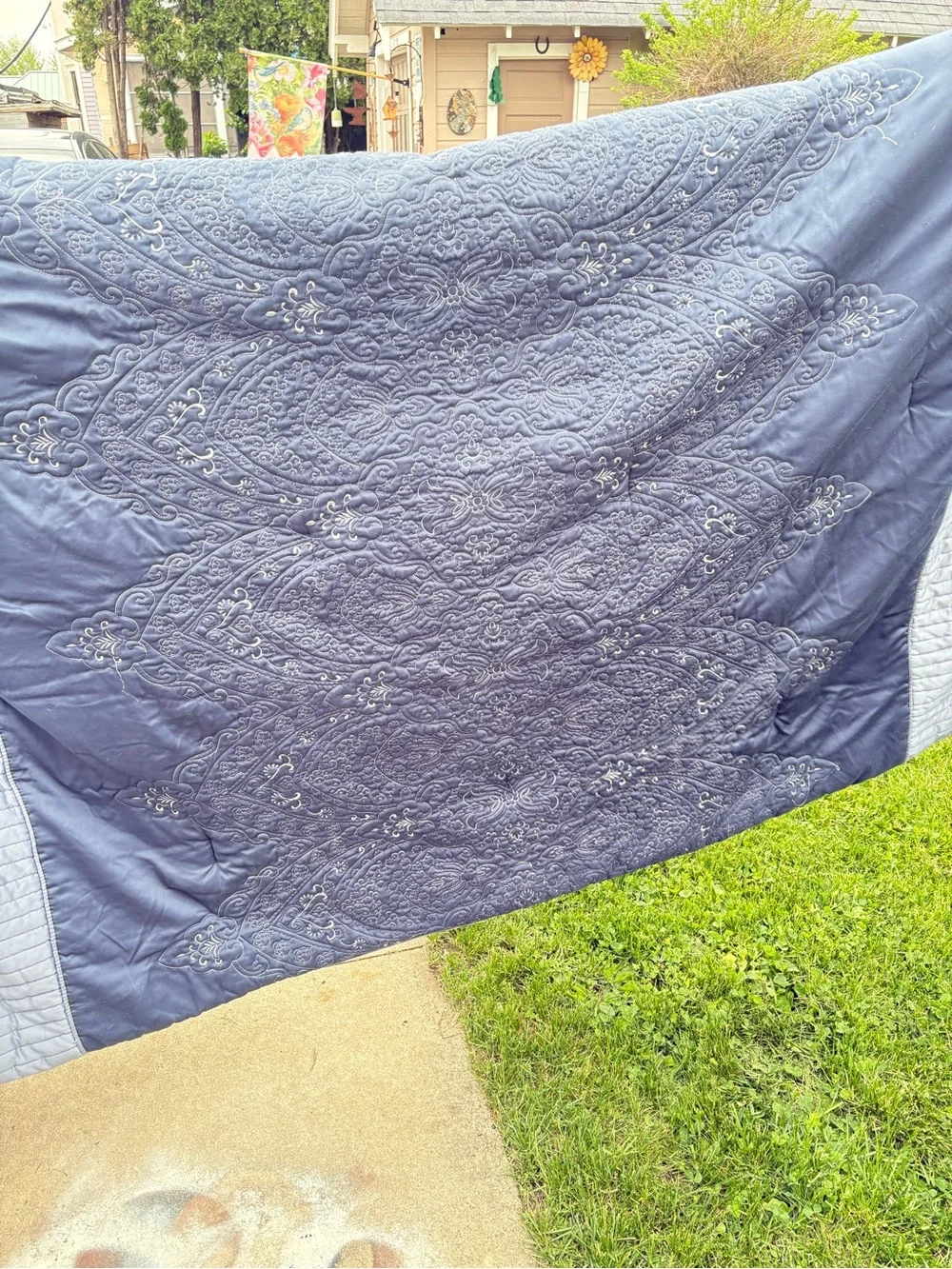 Better Homes And Gardens Dusty Blue Embroidered Quilt